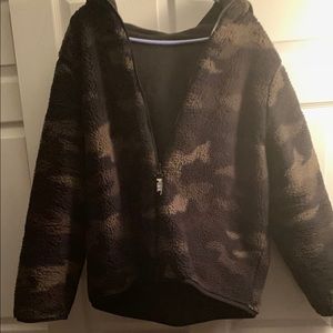 Black & Camo Reversible Full Zip Hooded Jacket